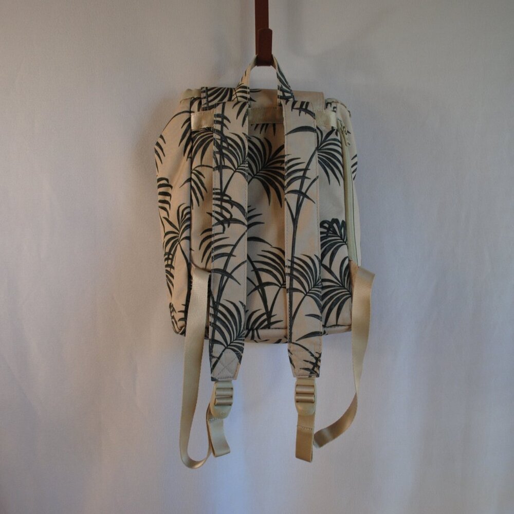 Drawstring Flap Mini Backpack In Pelican Palm Pri… - image 2